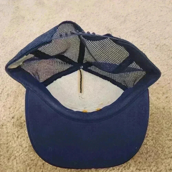 Las Vegas Blue Hat 3 Gold Stars One Size Vintage Mens Snapback Mesh - Picture 3 of 4
